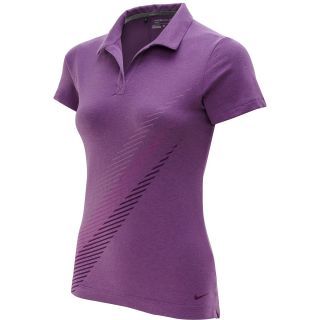 NIKE Womens Sport Swoosh Short Sleeve Golf Polo   Size Medium, Noble