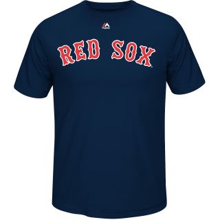 MAJESTIC ATHLETIC Mens Boston Red Sox Dustin Pedroia Player Name And Number T 