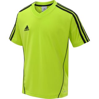 adidas Kids Estro 12 Short Sleeve Soccer Jersey   Size Small, Solar Slime