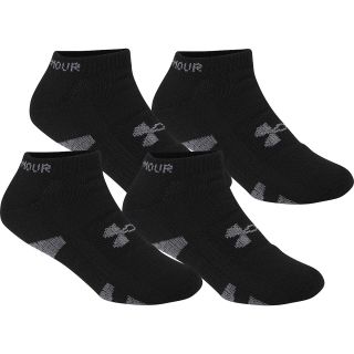 UNDER ARMOUR Youth HeatGear Training No Show Socks, 4 Pack   Size Small, Black