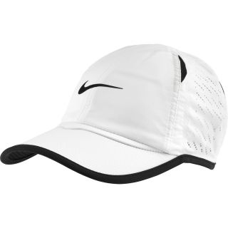 NIKE Adult Featherlight Perforated Cap, White/black