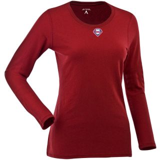 Antigua Womens Philadelphia Phillies Relax LS 100% Cotton Washed Jersey Scoop
