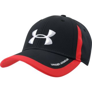 UNDER ARMOUR Mens Touchback Stretch Fit Cap   Size L/xl, Black/red/white