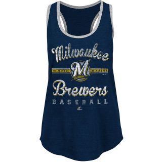 MAJESTIC ATHLETIC Womens Milwaukee Brewers Authentic Tradition Tank Top   Size