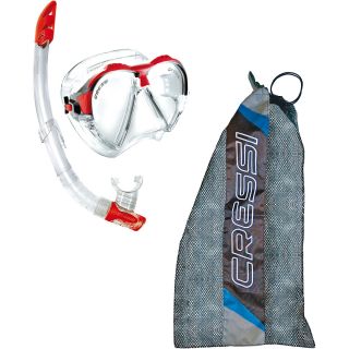 Cressi Adult Matrix/Gamma Snorkeling Combo with Net Bag, Red (DS 302502)