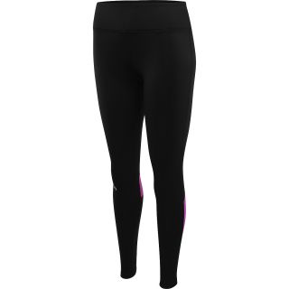 UNDER ARMOUR Womens Qualifier Run Tights   Size Small, Black/neo Pulse