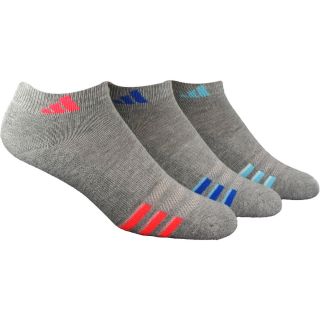 adidas 3PK W Cushion Var Low Cut Socks   Size 9   11, Grey/red Zest/blue/lt