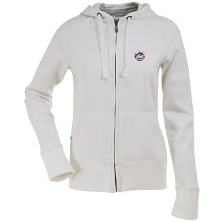 Antigua Womens New York Mets Signature Hooded White Full Zip Sweatshirt   Size