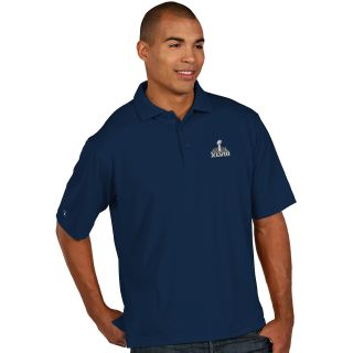 ANTIGUA Mens Super Bowl XLVIII Pique Xtra Lite Navy Polo Shirt   Size Medium,