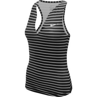 NIKE Womens Stripe Pure Tennis Tank   Size Medium, Black/matte Silver