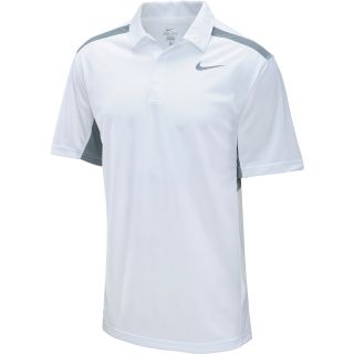 NIKE Mens Double Short Sleeve Tennis Polo   Size Xl, White/cool Grey