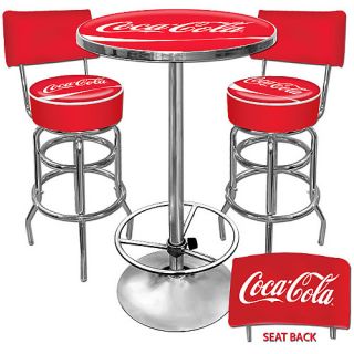 Trademark Global Ultimate Coca Cola Gameroom Combo   Table and Two Stools with