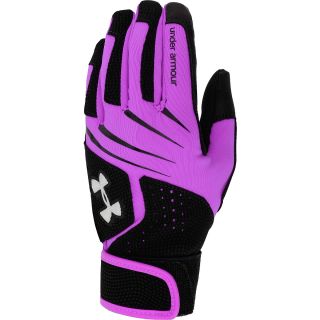 UNDER ARMOUR Womens Radar Fastpitch Batting Gloves   Size Medium, Purple/black