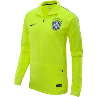 NIKE Mens Brasil Squad Mid Layer Long Sleeve Soccer Top   Size Medium, Volt
