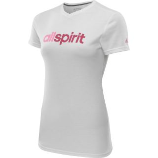adidas Womens All Spirit Short Sleeve T Shirt   Size Large, White/pink