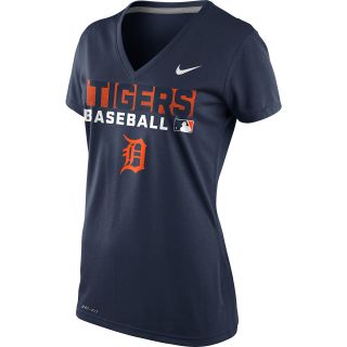 NIKE Womens Detroit Tigers Team Issue Performance Legend Logo V Neck T Shirt  