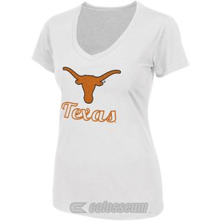 COLOSSEUM Womens Texas Longhorns Vegas V Neck T Shirt   Size Large, White