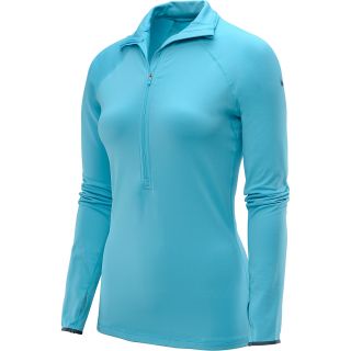 NIKE Womens Pro Hyperwarm Tipped 1/2 Zip Shirt   Size Medium, Gamma Blue/blue