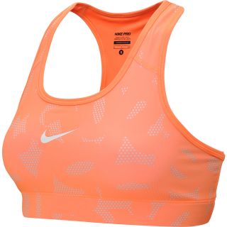 NIKE Womens Pro Printed Sports Bra   Size Large, Atomic Orange/grey