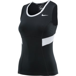 NIKE Womens Border Tennis Tank Top   Size Large, Black/white