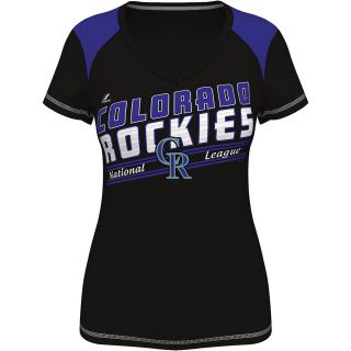 MAJESTIC ATHLETIC Womens Colorado Rockies Superior Speed V Neck T Shirt   Size