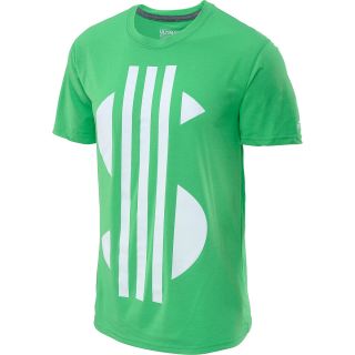 adidas Mens 3 Stripes $ Ultimate Short Sleeve T Shirt   Size Small, Vivid