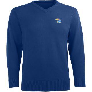 Antigua Mens Kansas Jayhawks Ambassador Knit V Neck Sweater   Size XXL/2XL,