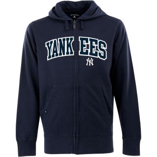 Antigua Mens New York Yankees Full Zip Hooded Applique Sweatshirt   Size