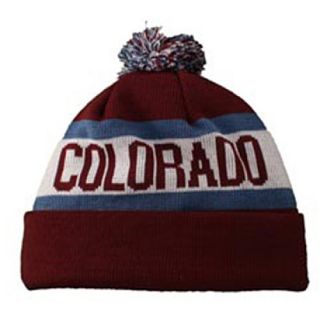 ZEPHYR Mens Colorado Avalanche Football Cuffed Pom Knit Hat, Cardinal