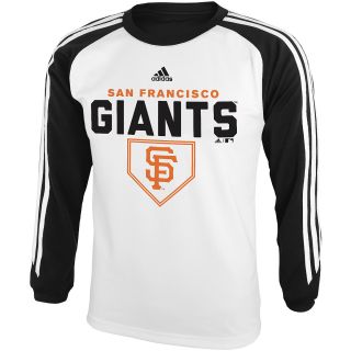 adidas Youth San Francisco Giants Out Field Long Sleeve T Shirt   Size Large
