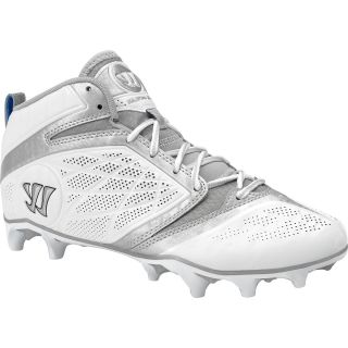 WARRIOR Mens Burn Speed 6.0 Mid Lacrosse Cleats   Size 9, White/silver