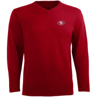 Antigua Mens San Francisco 49ers Ambassador Knit V Neck Sweater   Size