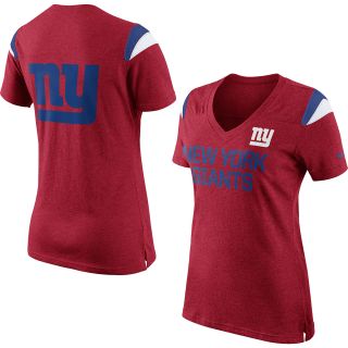 NIKE Womens New York Giants Fan Top V Neck Short Sleeve T Shirt   Size Large,