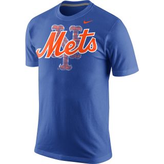 NIKE Mens New York Mets Team Issue Woodmark Short Sleeve T Shirt   Size Large,