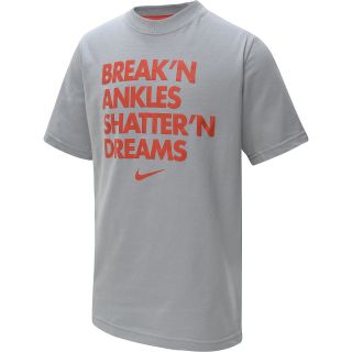 NIKE Boys Basketball Text Short Sleeve T Shirt   Size XS/Extra Small, Wolf