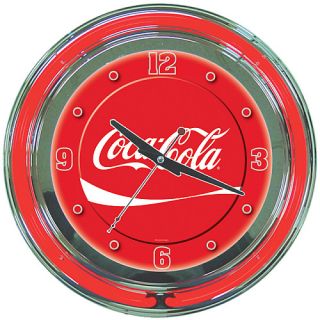 Trademark Global Coca Cola Neon Clock   Dynamic Ribbon Design with Two Neon