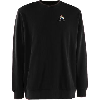 Antigua Mens Miami Marlins Executive Long Sleeve Crewneck Sweater   Size
