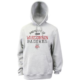 Classic Mens Wisconsin Badgers Hooded Sweatshirt   Oxford   Size Medium,
