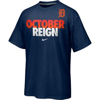 NIKE Mens Detroit Tigers October Reign Cotton Short Sleeve T Shirt   Size