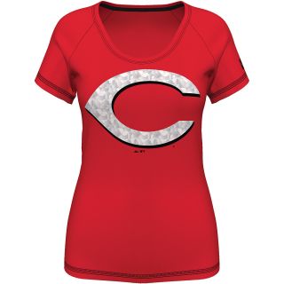 MAJESTIC ATHLETIC Womens Cincinnati Reds Bold Statement Fashion Top   Size
