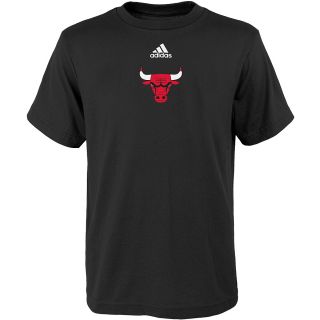 adidas Youth Chicago Bulls Pregame Short Sleeve T Shirt   Size Large, Black