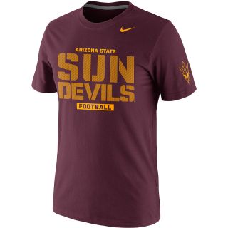 NIKE Mens Arizona State Sun Devils Practice Team Issue Cotton Short Sleeve T 