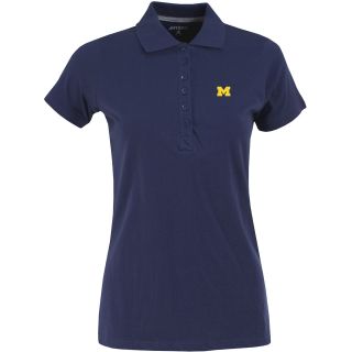Antigua Womens Michigan Wolverines Spark 100% Cotton Washed Jersey 6 Button