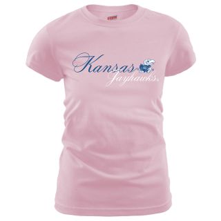 MJ Soffe Womens Kansas Jayhawks T Shirt   Soft Pink   Size Small, Kansas