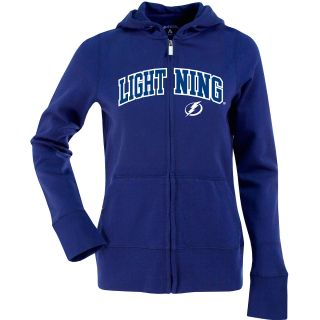 Antigua Womens Tampa Bay Lightning Signature Hood Applique Full Zip Sweatshirt