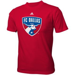 adidas Youth FC Dallas Primary Logo Short Sleeve T Shirt   Size Large, Dk.red