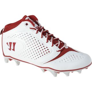 WARRIOR Mens Burn Speed 5.0 Mid Cut Molded Cleats   Size 11, White/red