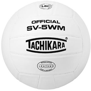 Tachikara SV 5WM NFHS Leather Indoor Volleyball, Cardinal/white (SV5WM.CDW)