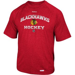REEBOK Mens Chicago Blackhawks Authentic Elite Speedwick Short Sleeve T Shirt  