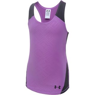 UNDER ARMOUR Girls Perfect 10 Fitted Tank   Size Small, Exotic Bloom/charcoal